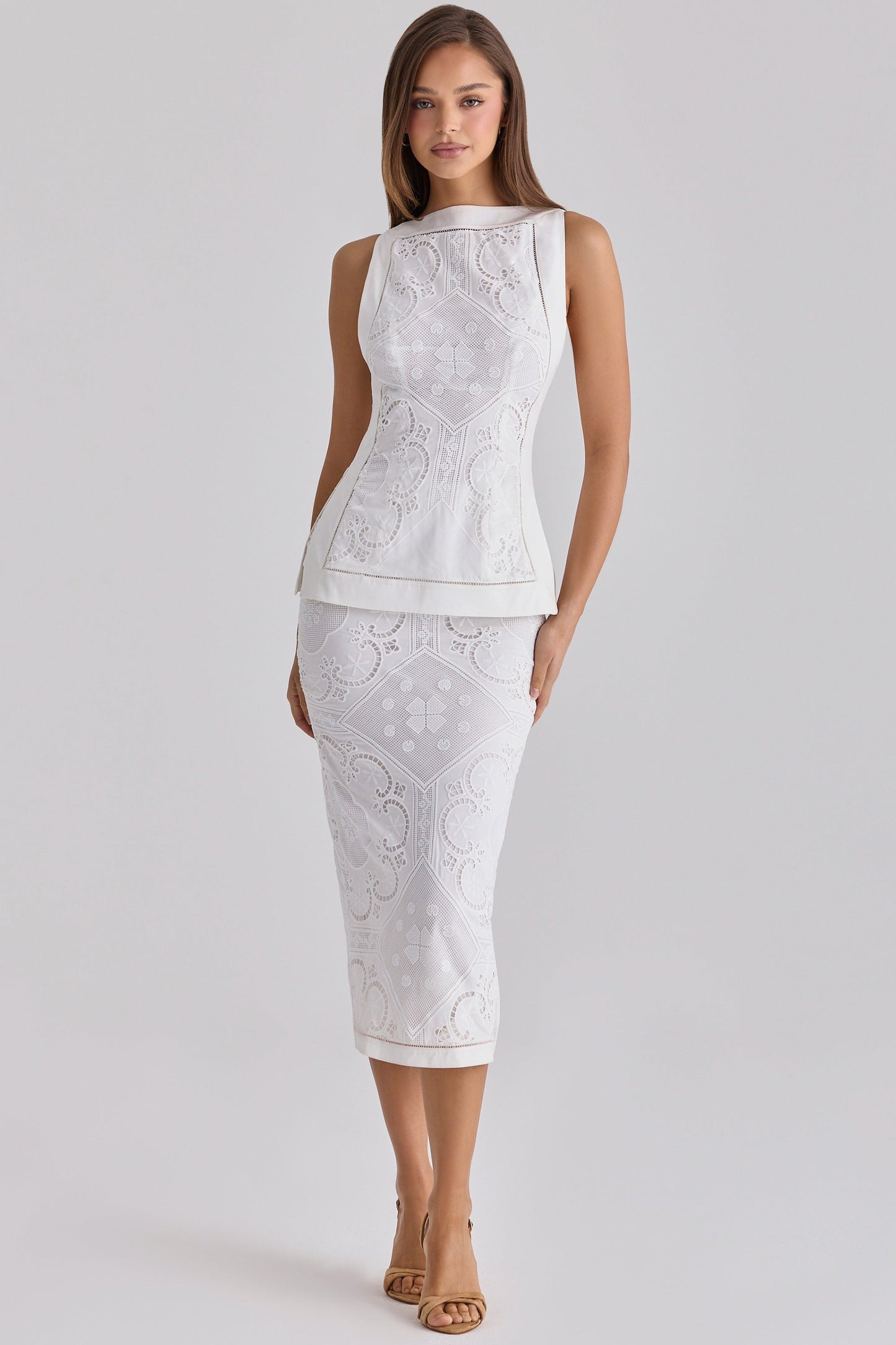 Cecilia Luxe Lace Peplum Midi Set