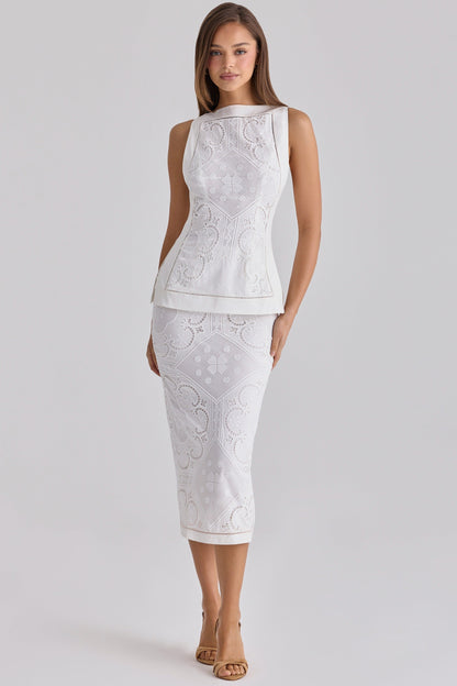 Cecilia Luxe Lace Peplum Midi Set