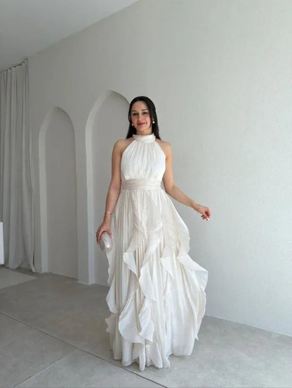 Ruffle Halter Maxi Dress