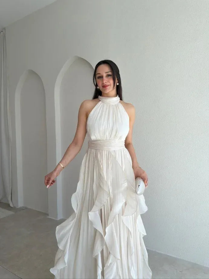 Ruffle Halter Maxi Dress