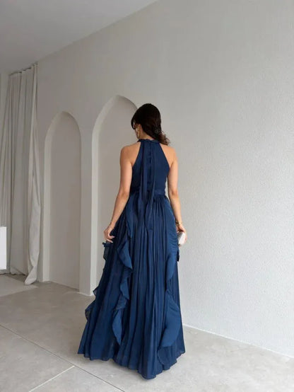 Ruffle Halter Maxi Dress